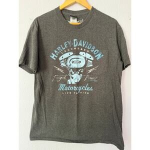 Harley Davidson T Shirt Cherokee North Carolina 2016 Biker Gray Mens L